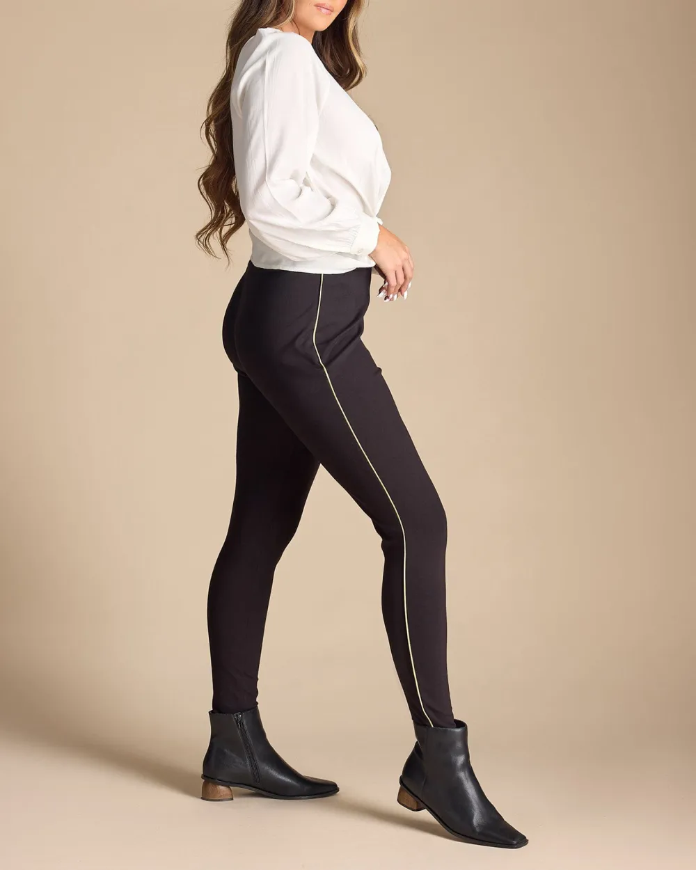 Black Elastic Waist Legging