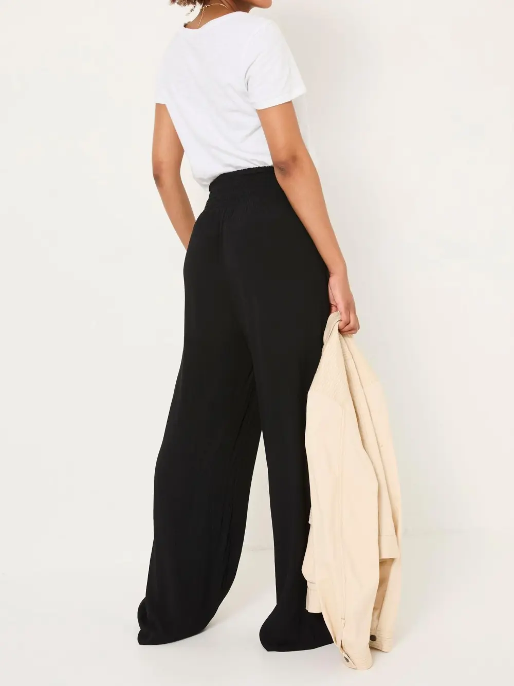 Black Casual Wide Leg Trousers