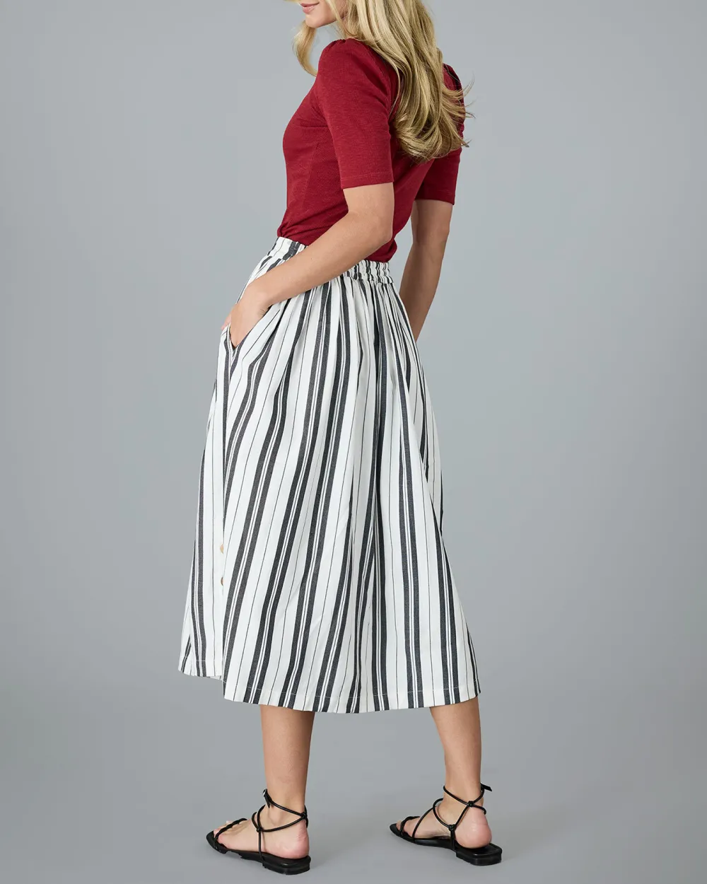 Black Striped Maxi Skirt