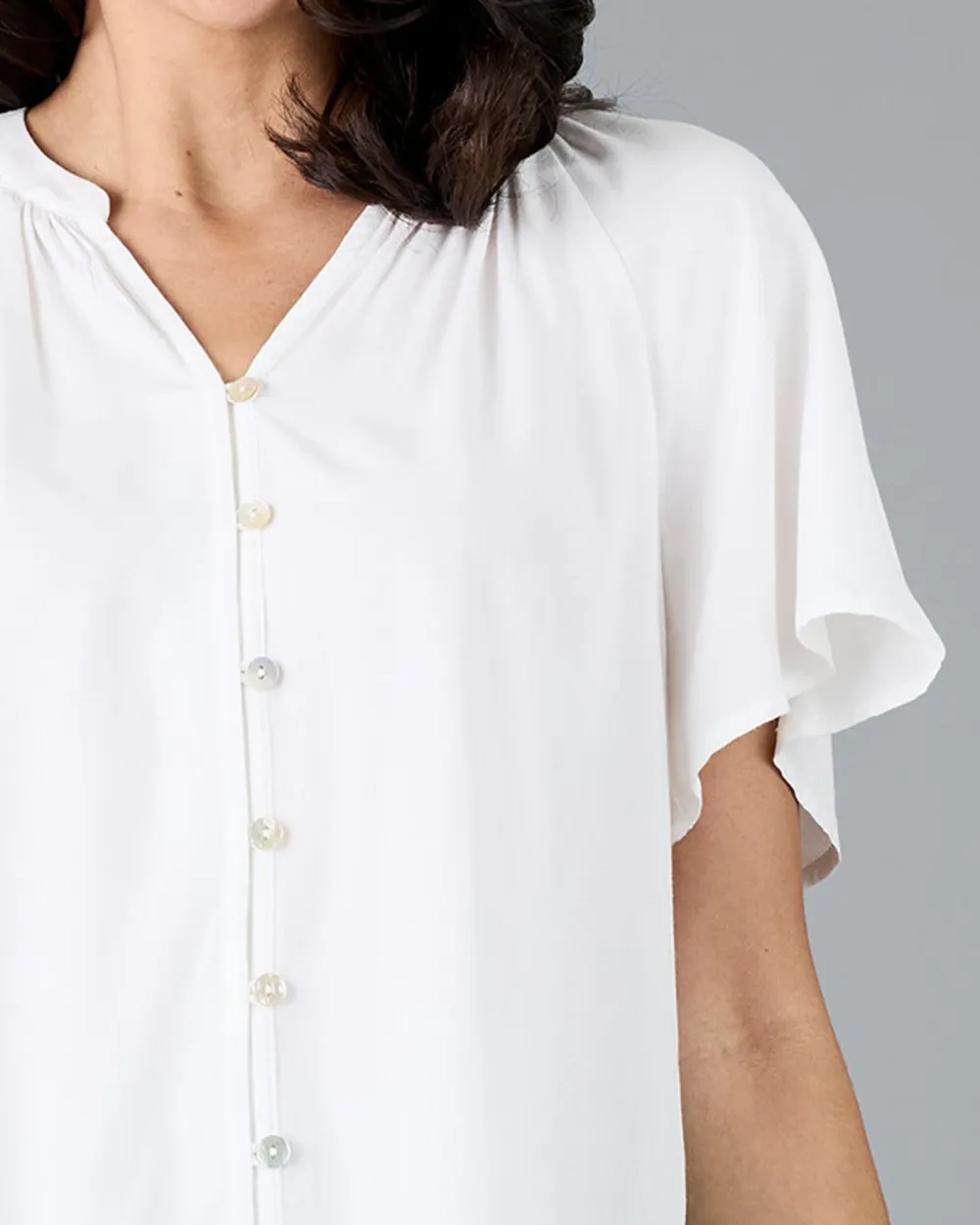 Elegant White Short Sleeve Blouse