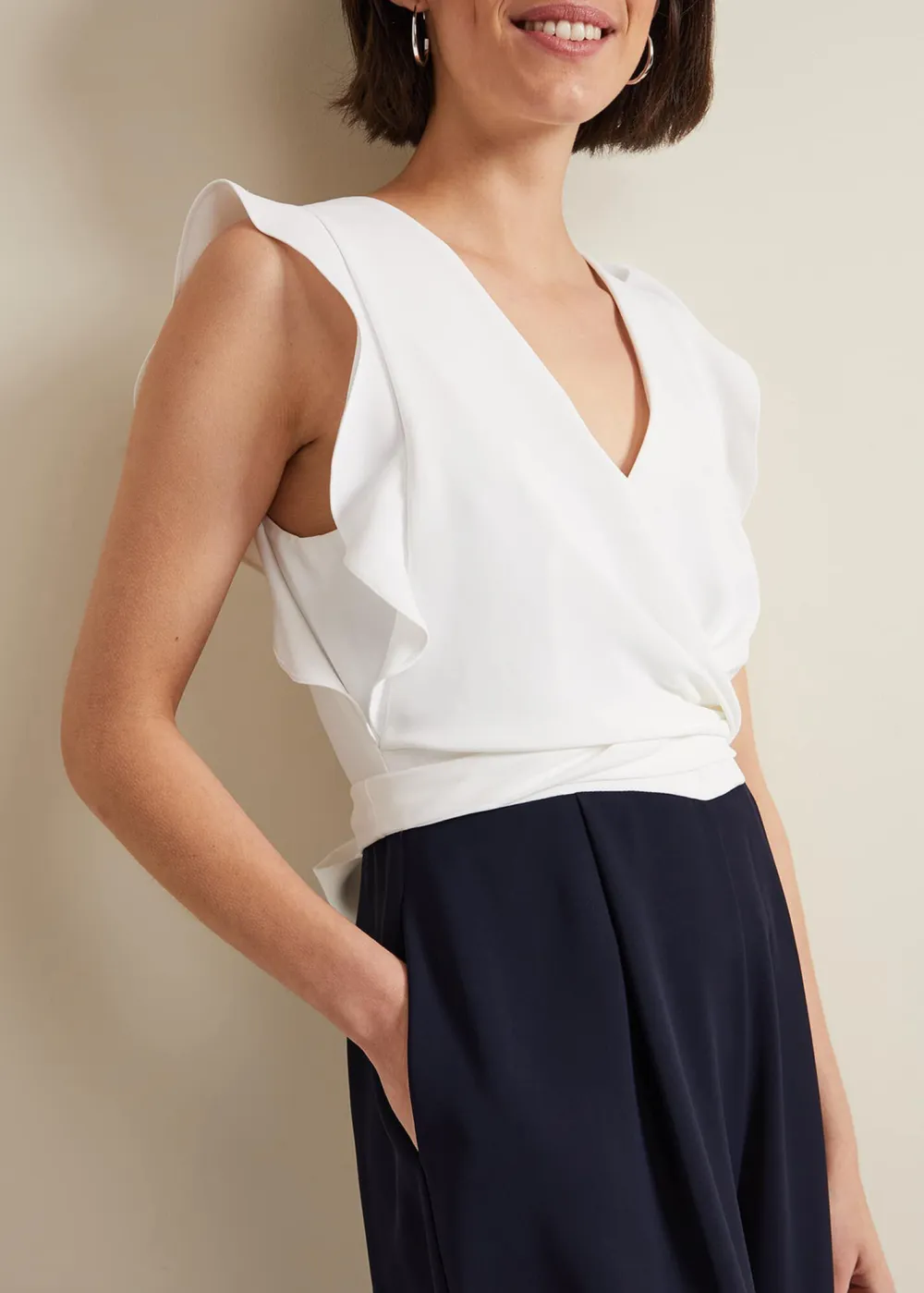 Classic Feminine Ruffle V-Neck Bodysuit