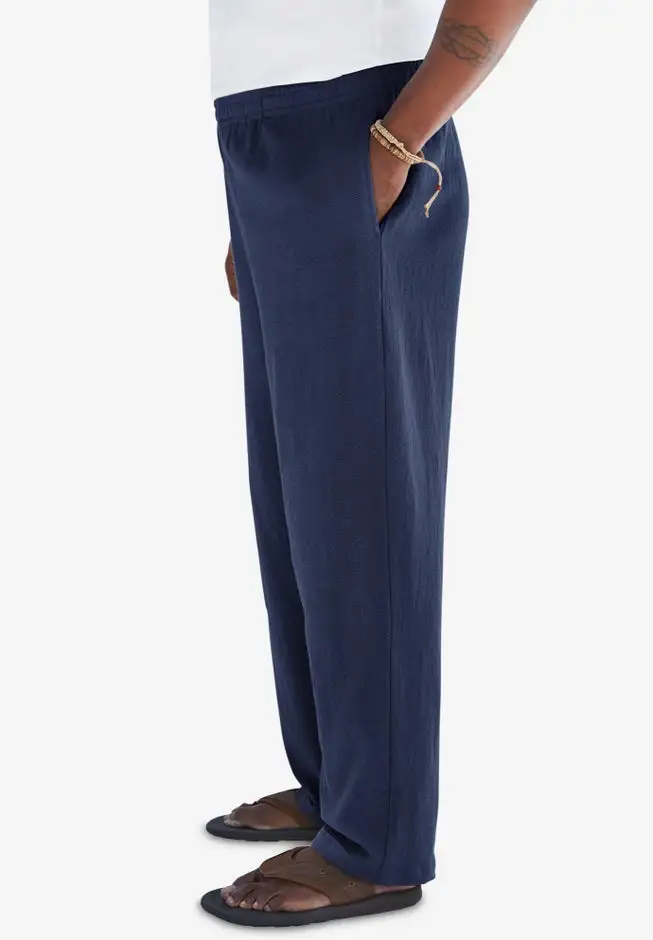 Elastic Waist Gauze Cotton Pants