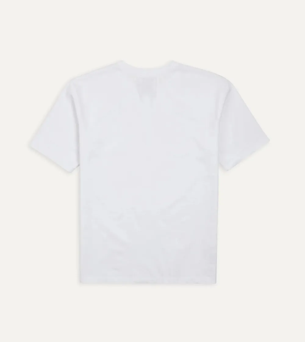 Daily White Cotton Crew Neck Hiking T-Shirt Casual Style
