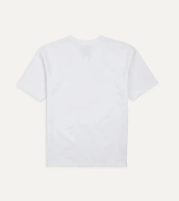 Daily White Cotton Crew Neck Hiking T-Shirt Casual Style