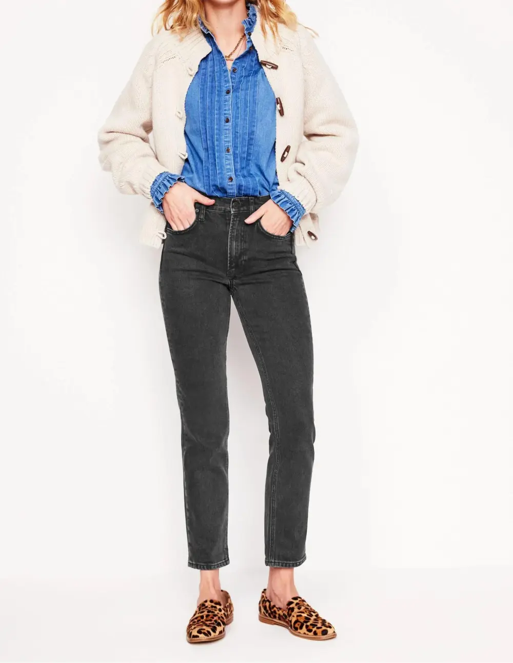 Washed Black Girlfriend Jeans