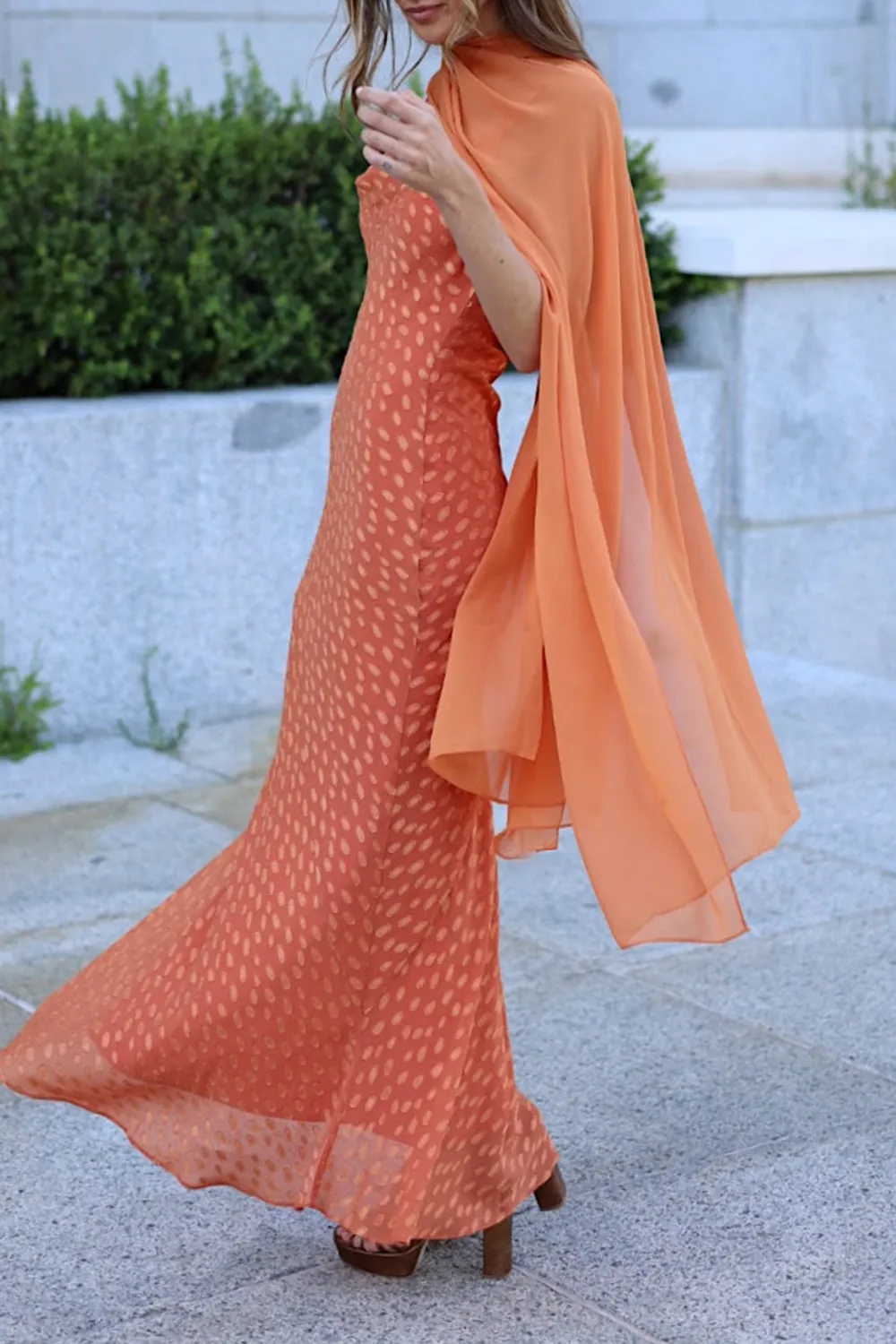 Brick Color Elegance Shawl