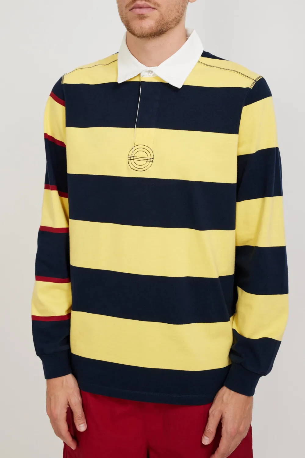 Striped Logo Rugby Polo Sweat