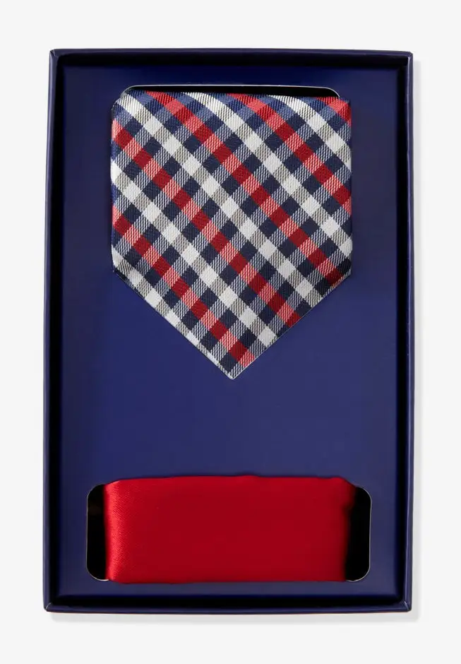 Extra Long Tie and Pocket Square Gift Set