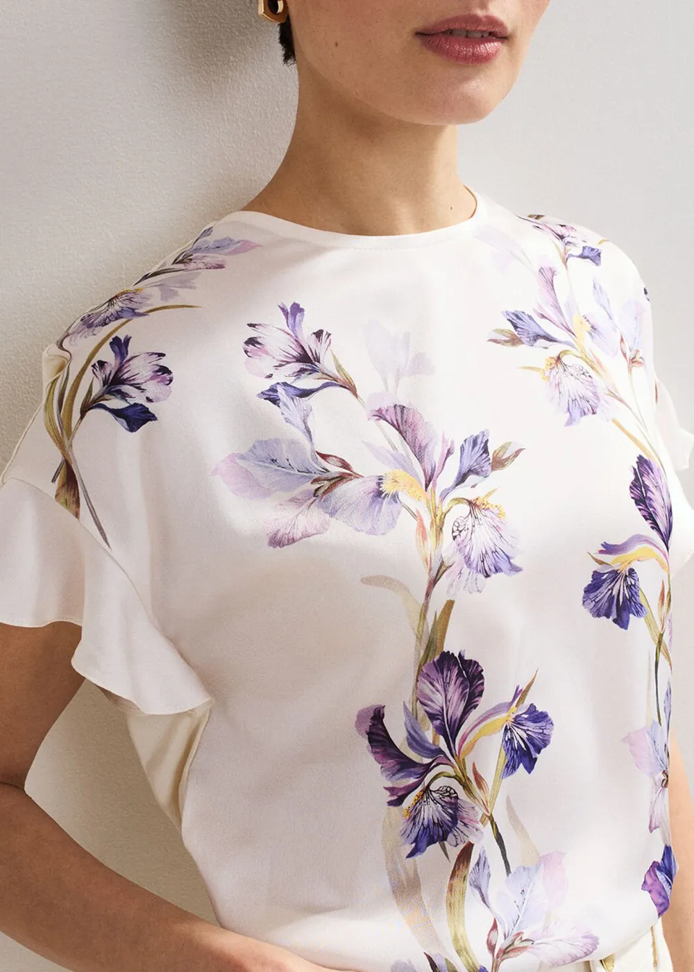 Designer Ruffled Short-Sleeved Top