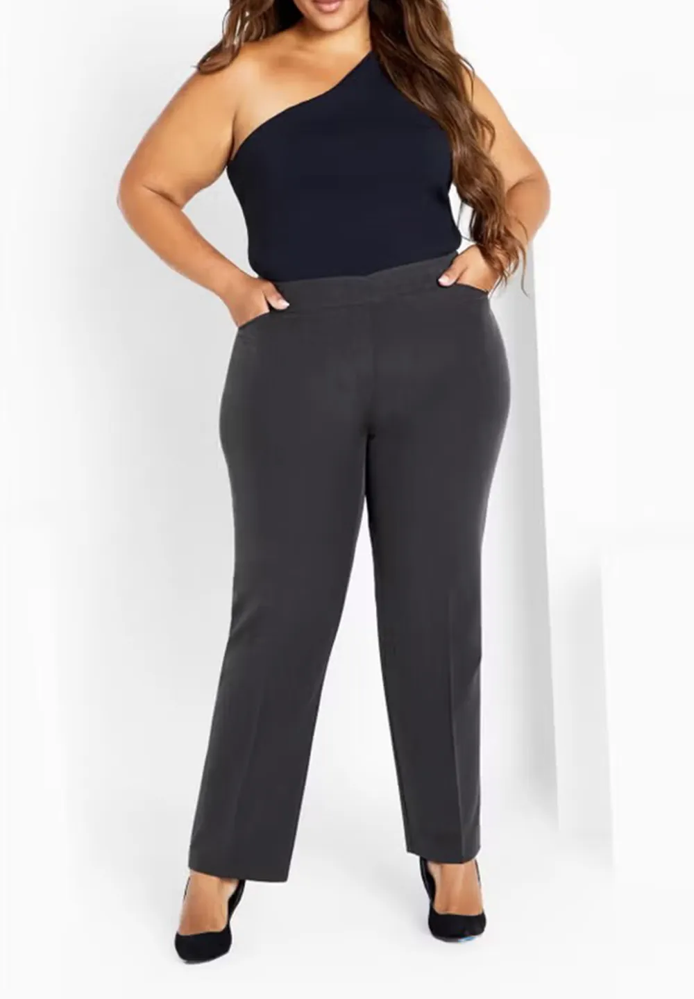 Solid Color Zipper Pants
