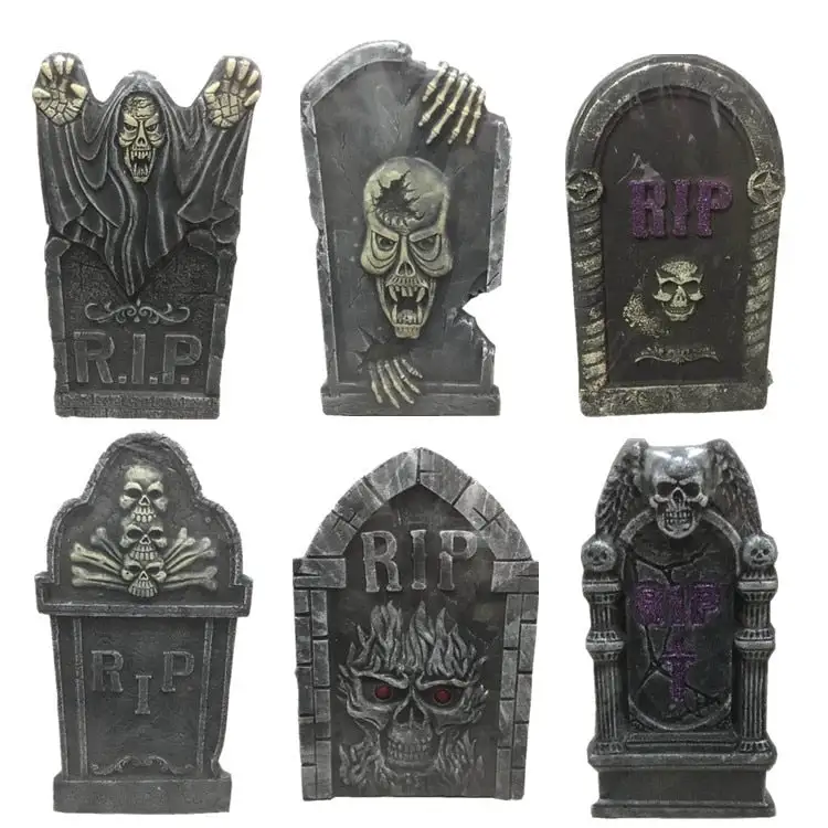 Halloween Graveyard Tombstone Decorations Realistic and Reusable Spooky Haunted House Yard Outdoor Decorations and Accessories