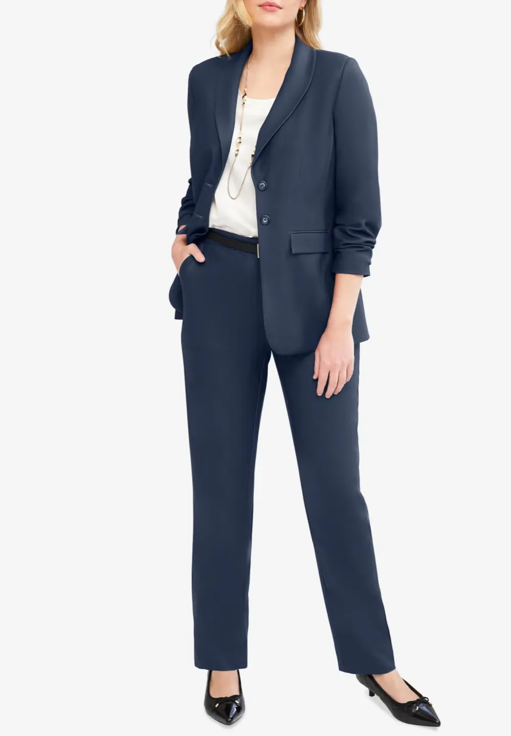 Functional pocket Breasted Pantsuit