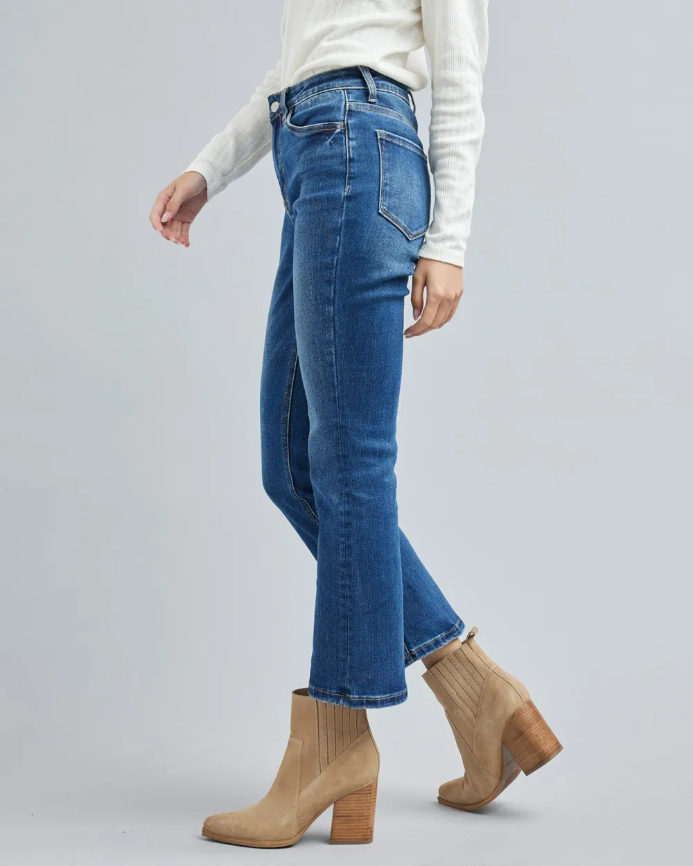 Medium Blue Wash Straight Leg Jean