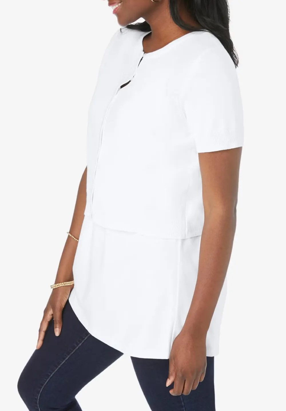 Solid Color Short Sleeved Cardigan