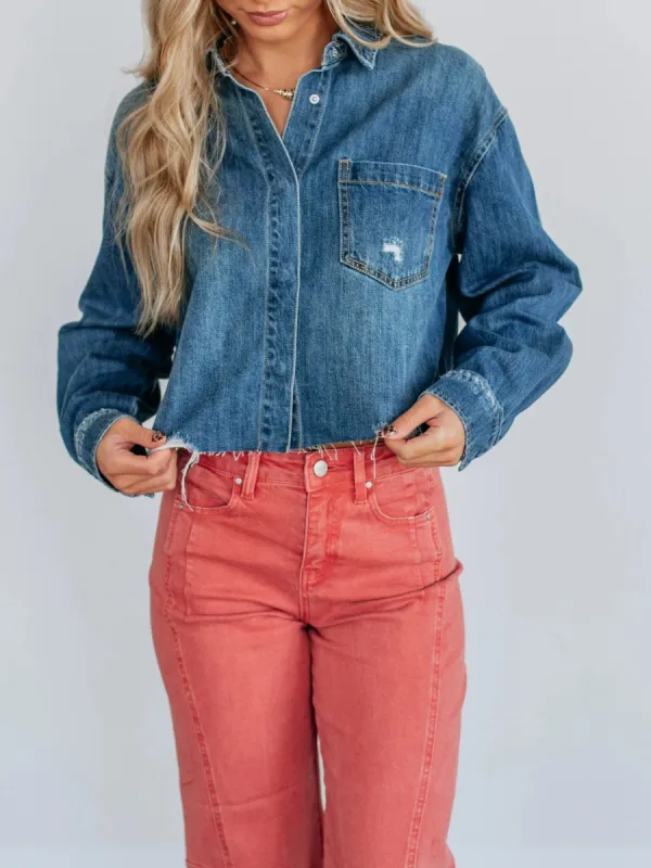 Raw Frayed Hem Jacket