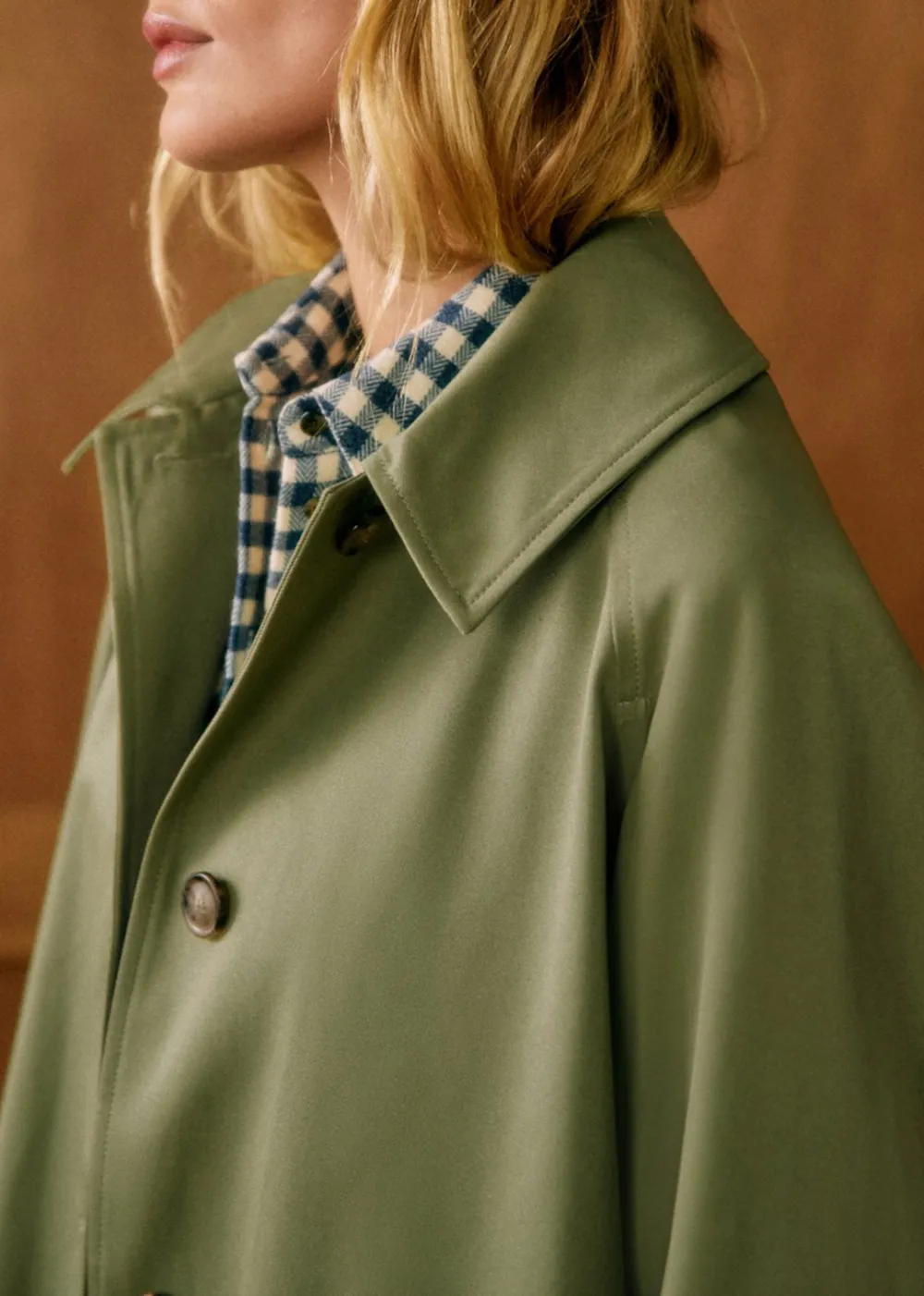 Army Green Oversized Trench Coat