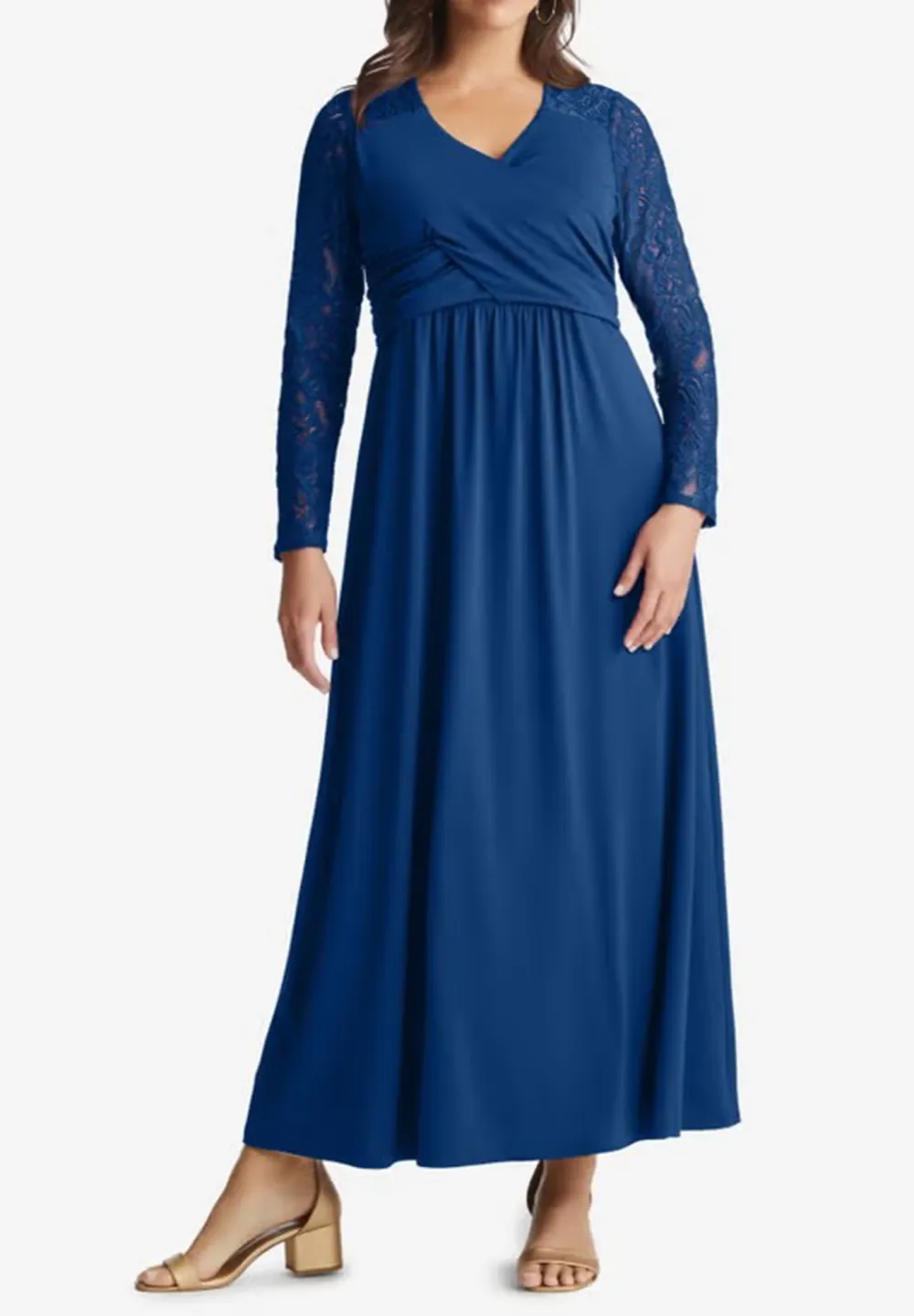 Crew Neck Lace Sweetheart Dress
