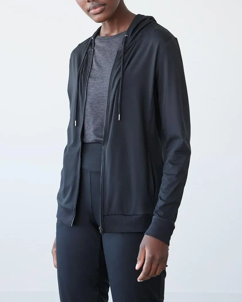 Dark Hooded Jacket For Relaxed Casual Daily Style