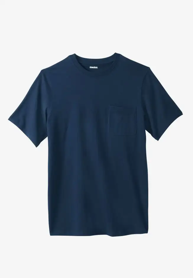 Shrink-Less Lightweight Pocket Crewneck T-Shirt