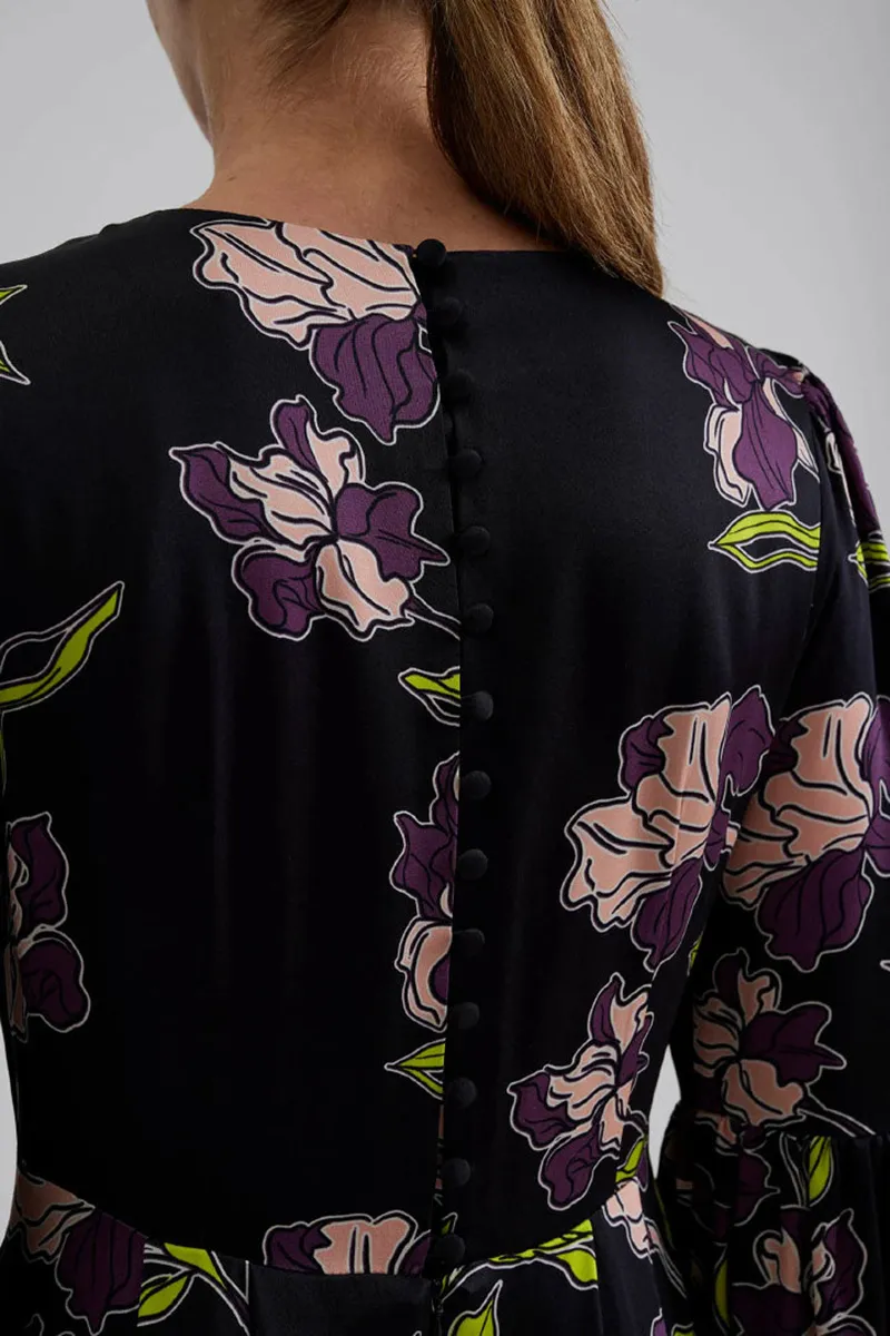 Floral Patterned Flare Mini Dresses