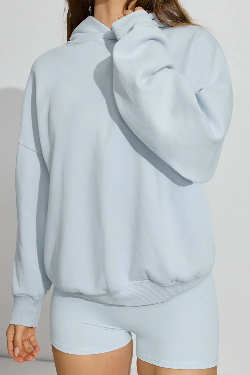 Light Blue Oversized Hooded Top