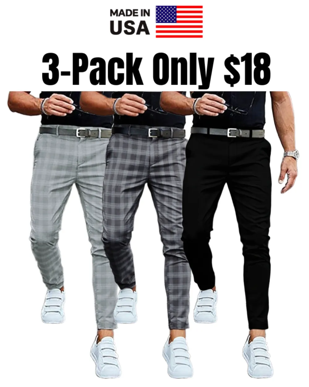 Men's Plaid Chinos Dress Pants