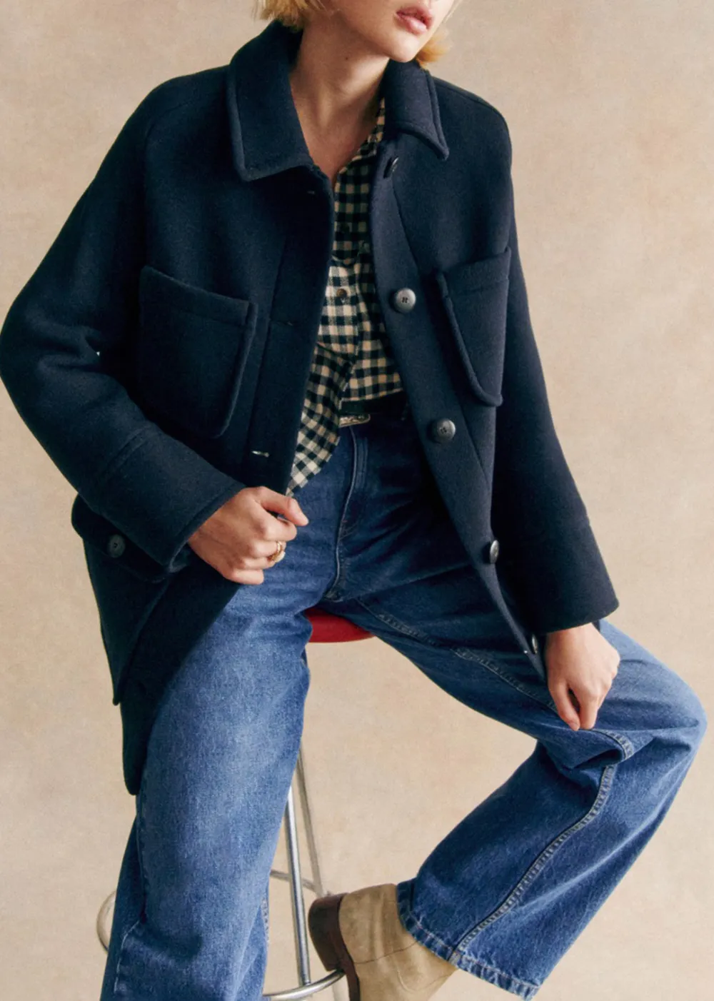 Solid Color Classic Collar Coat