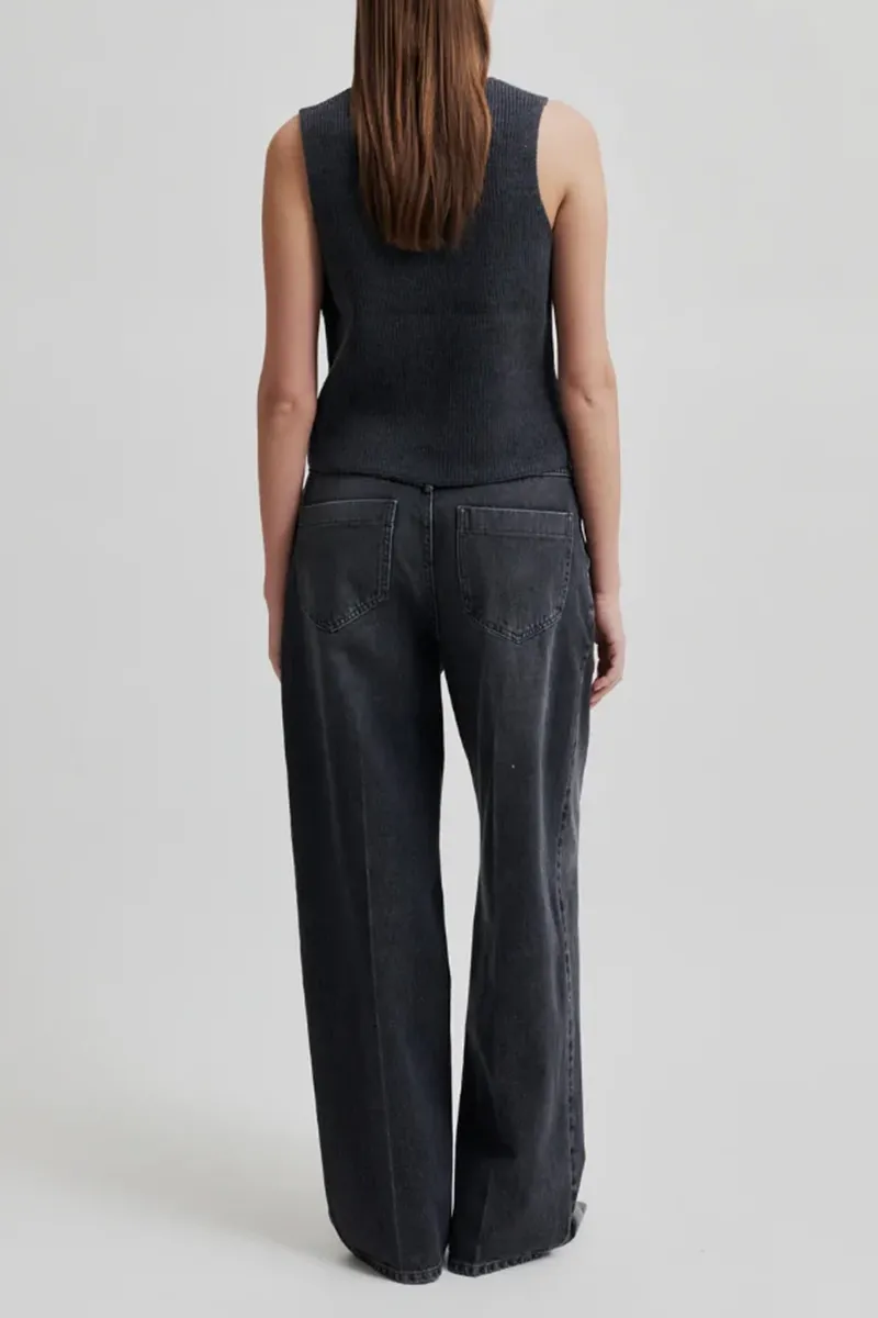Grey V-Neck Buttoned Knit Waistcoats