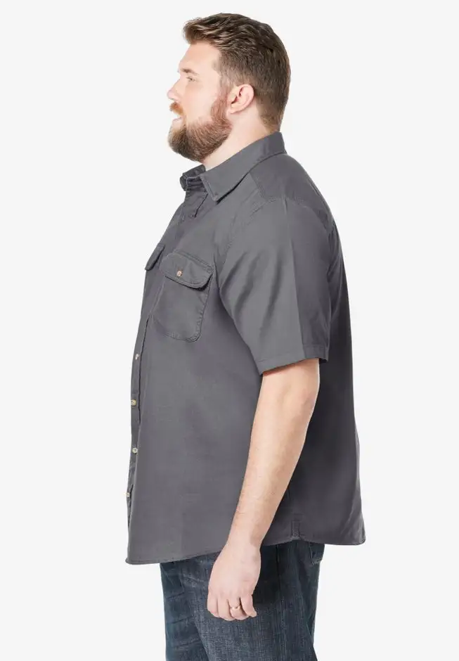 Short Sleeve Denim and Twill Shirt