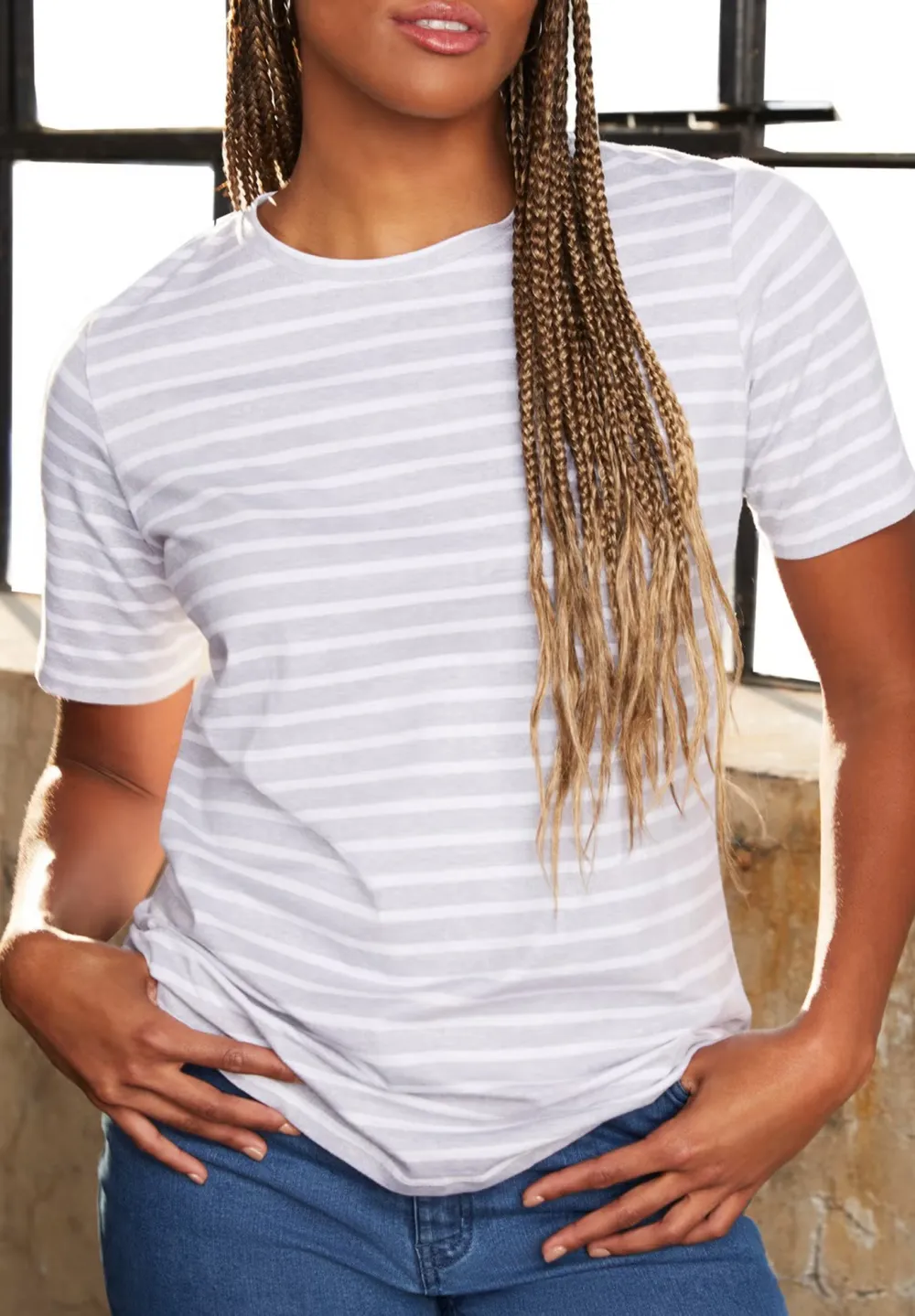 Striped Loose Women'S Top