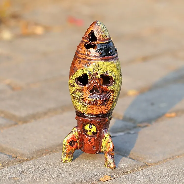Garden Halloween Skeleton Bomb The Skull Bomb Nuclear Warhead Resin Decorative Crafts Ornament