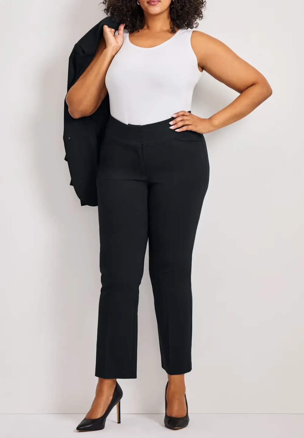 Solid Color Slanted Pocket Pants