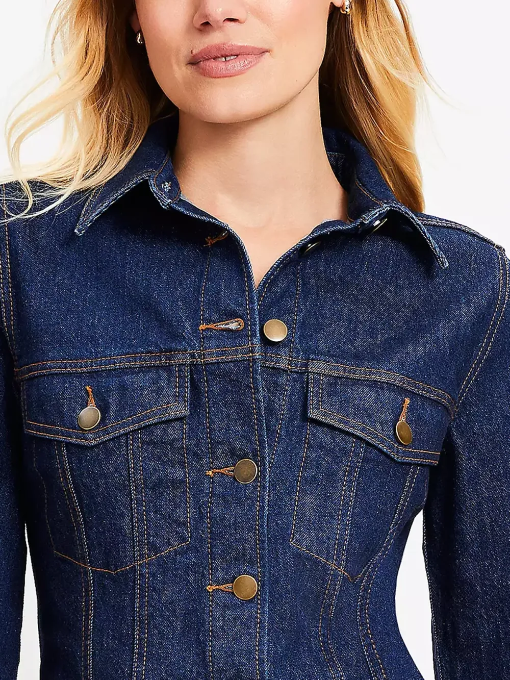 Denim Mini Pocket Dress In Dark Rinse