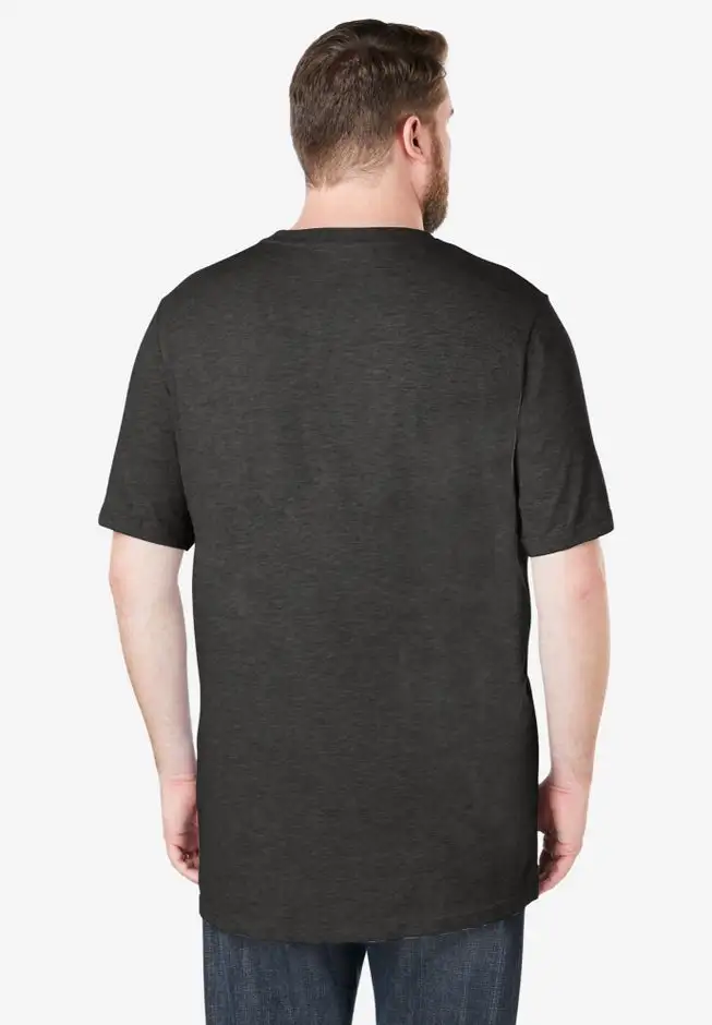 Shrink-Less Lightweight Longer-Length Crewneck Pocket T-Shirt