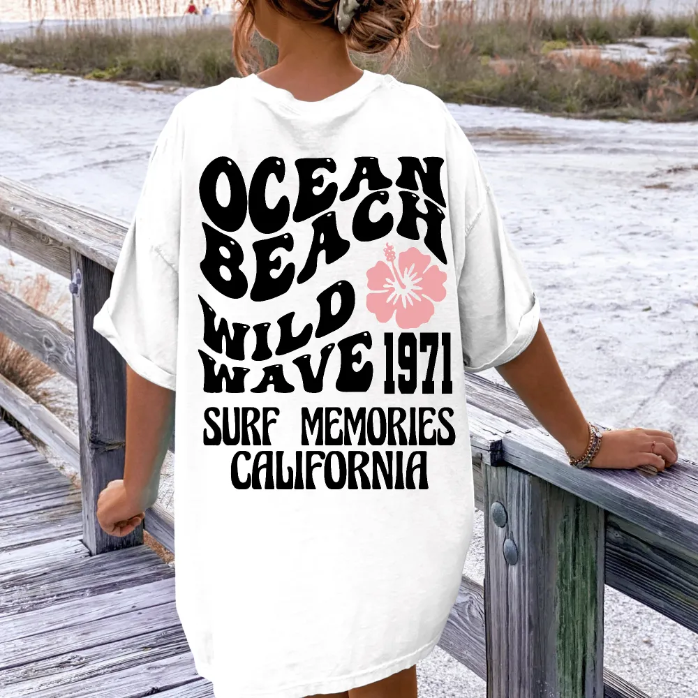 Ocean Beach Surf Memory Print Tee