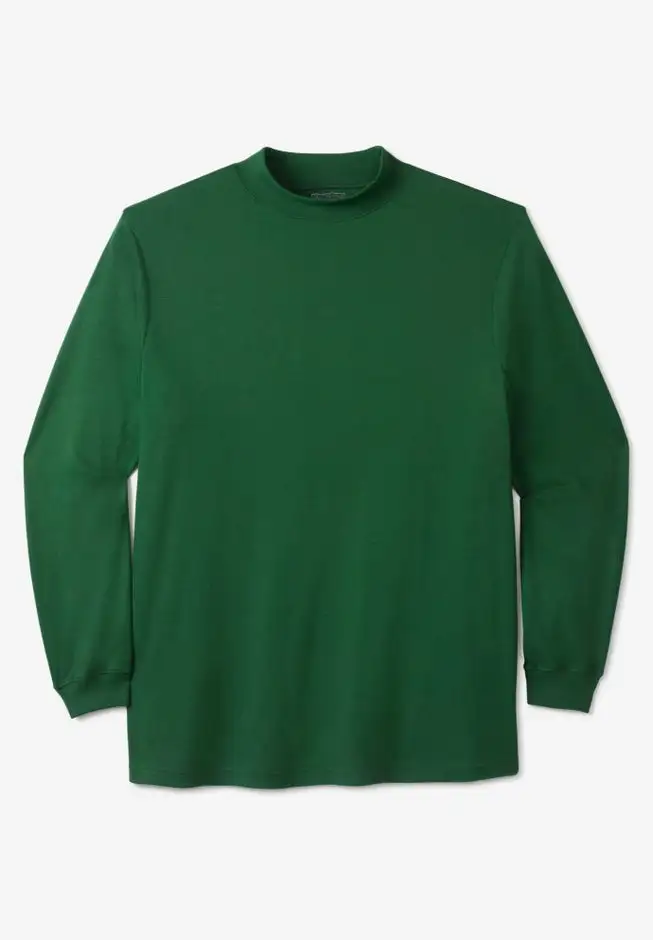 Mock Turtleneck Long-Sleeve Cotton Tee
