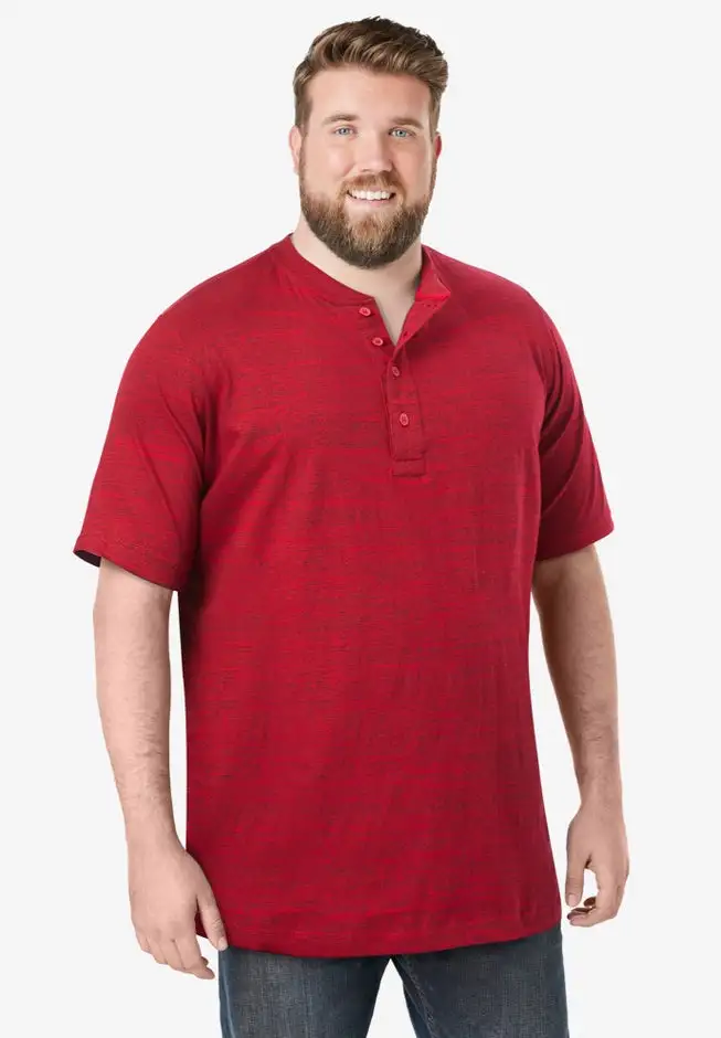 Shrink-Less Lightweight Henley T-Shirt