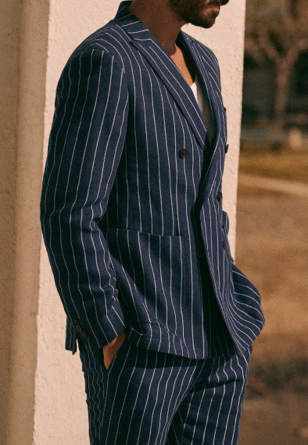 Jacket-Blue White Stripes