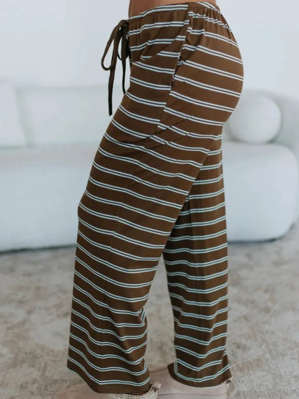 Contrast Color Striped Pants