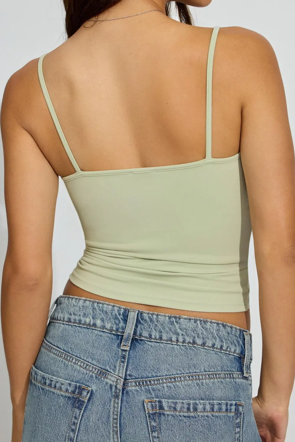 Light Green Sleeveless Crop Top
