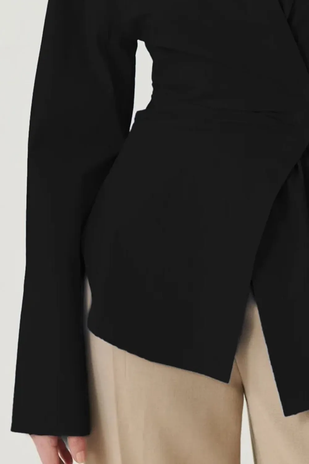 Black High-End Temperament  Long-Sleeved Shirt