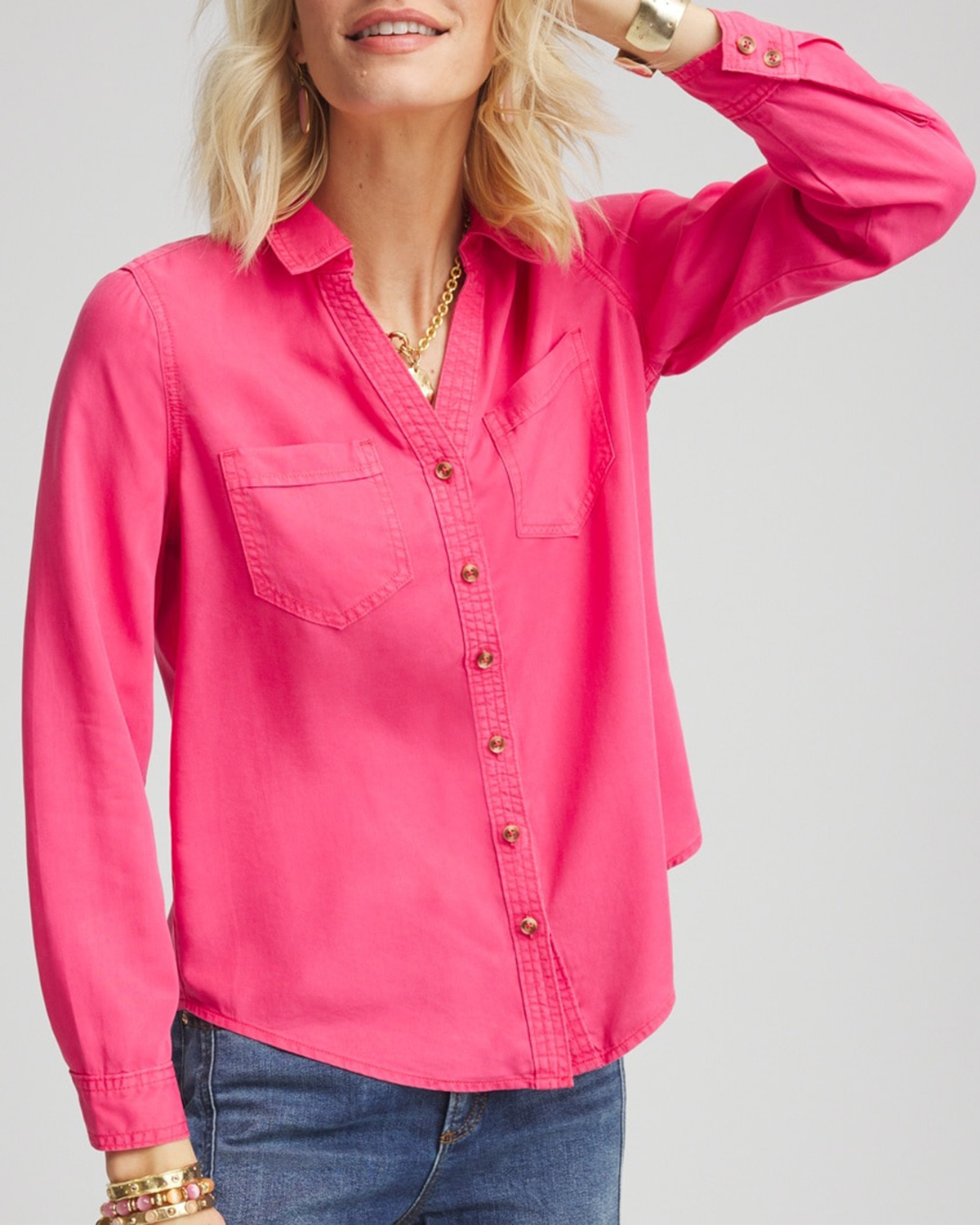 Double Pocket Button Up Shirt - RUNWAYVO