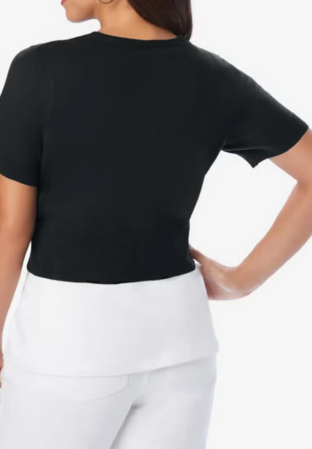 Solid Color Short Sleeved Cardigan