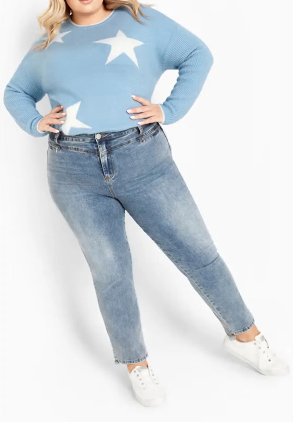 Color Blocking Star Sweater