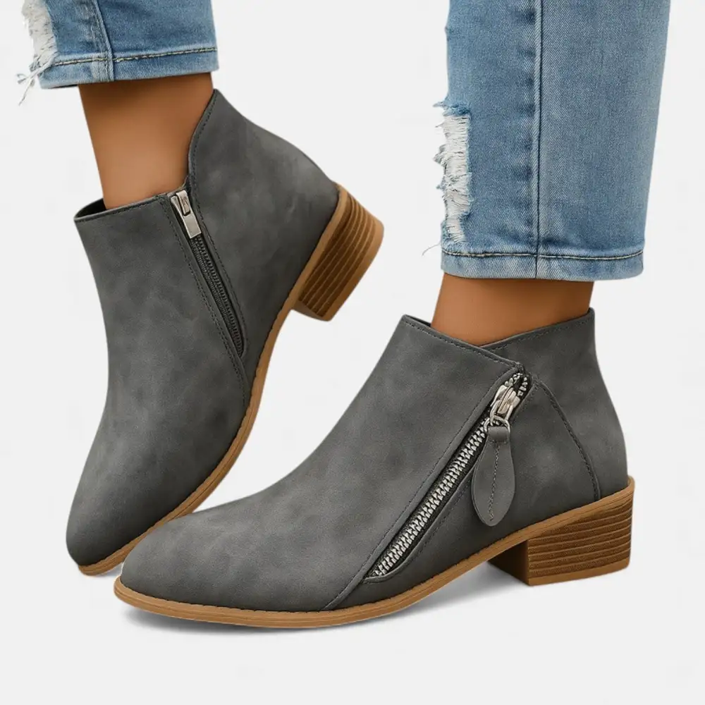 Stacked Heel Ankle Boots