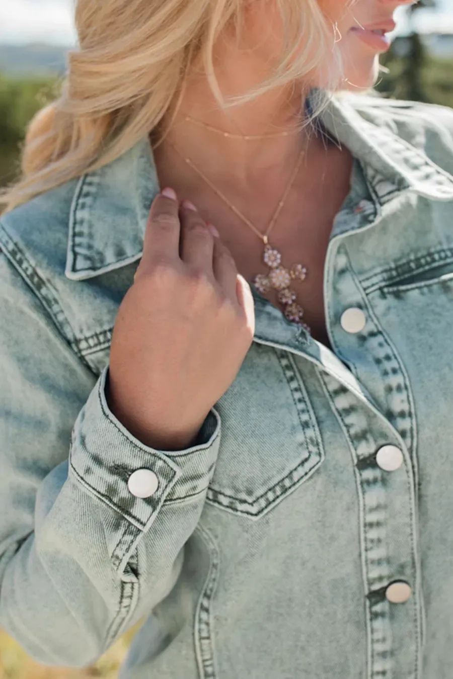 Olive Denim A-Line Dress