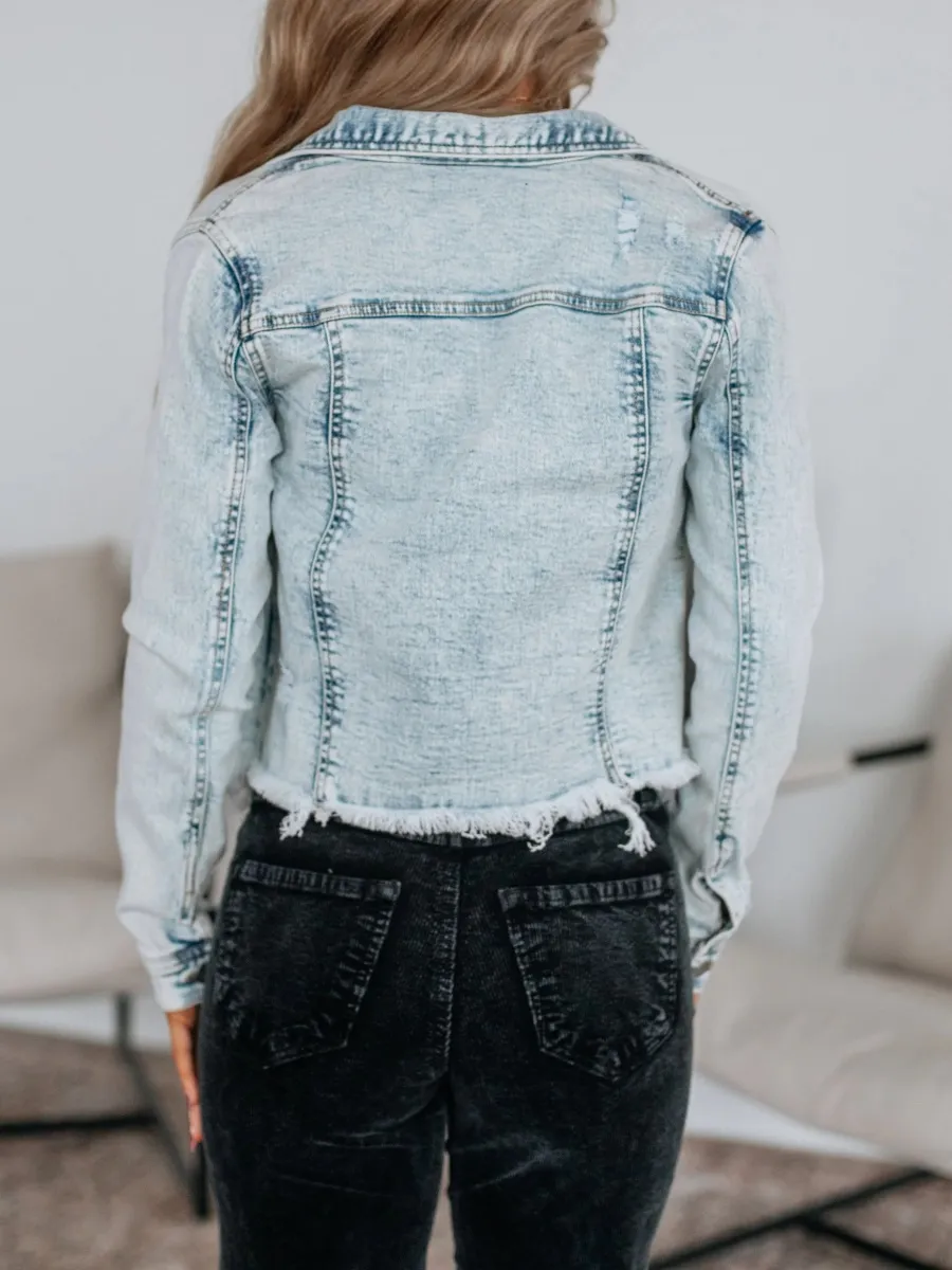 Asymmetrical Hem Cropped Jacket
