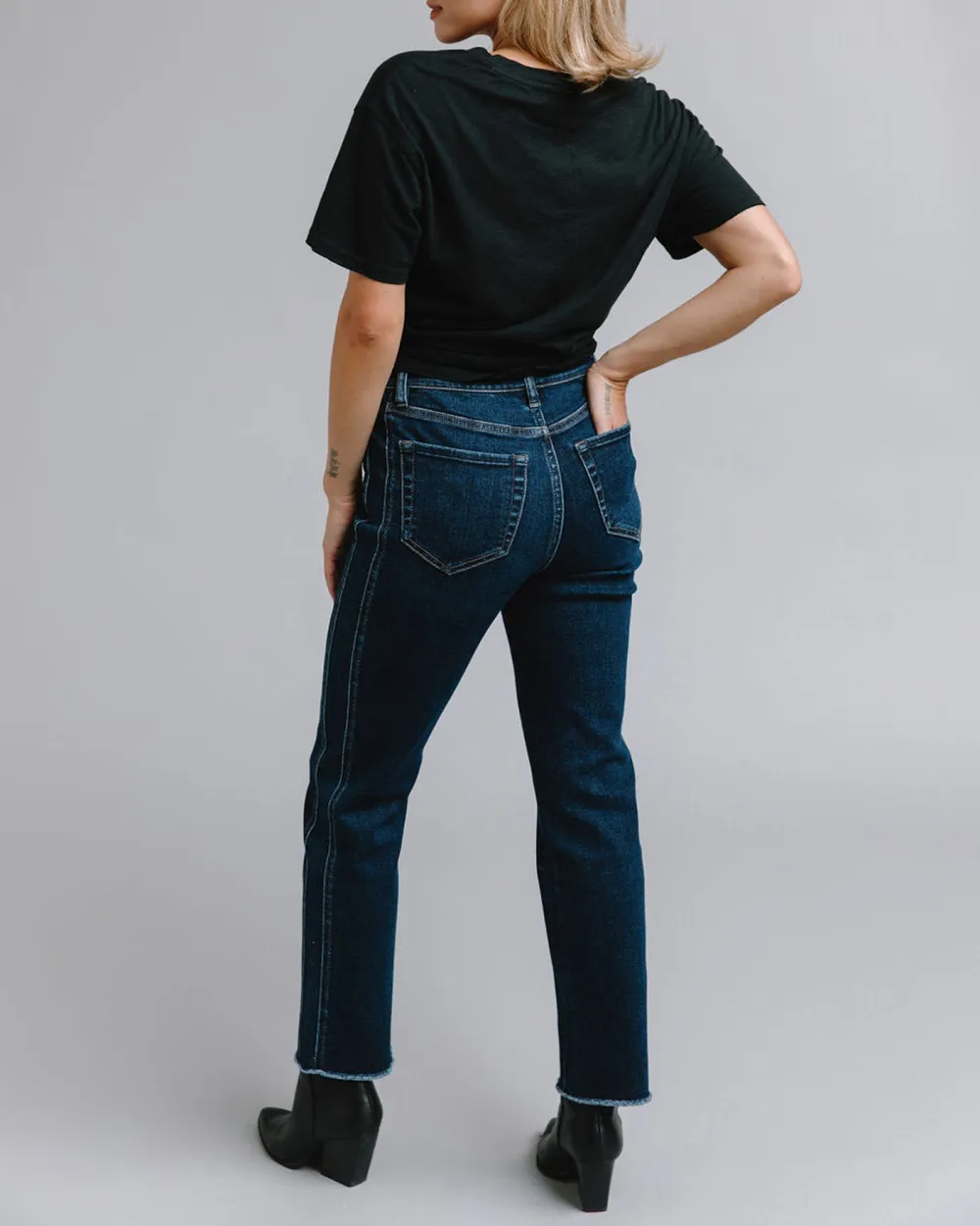 Button Fly Dark Blue Jean