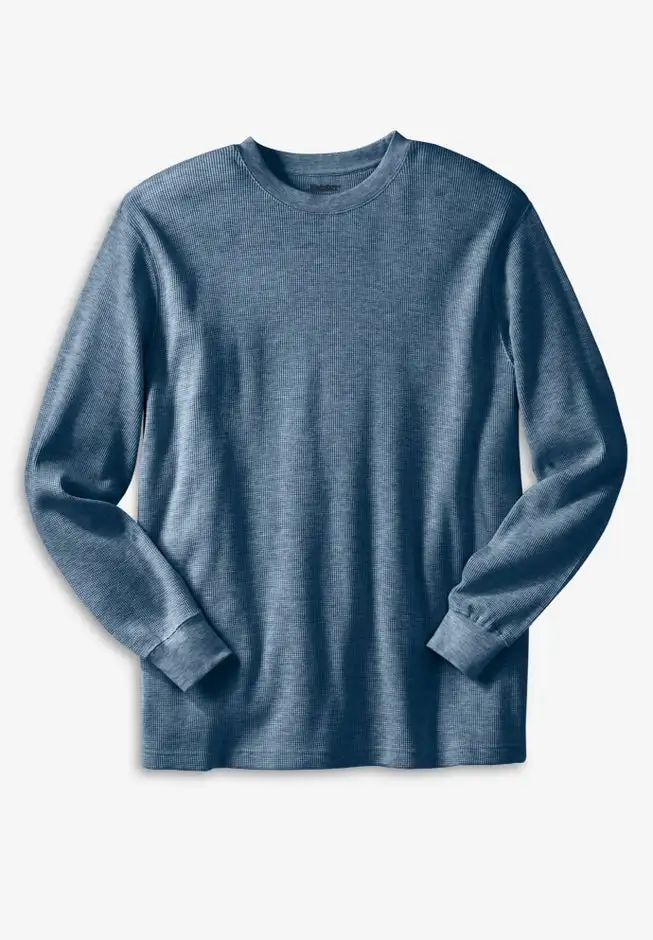 Waffle-knit Thermal Crewneck Tee