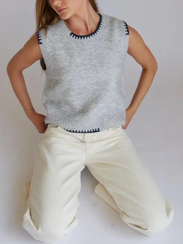 Casey Knit Stitch Sweater Vest